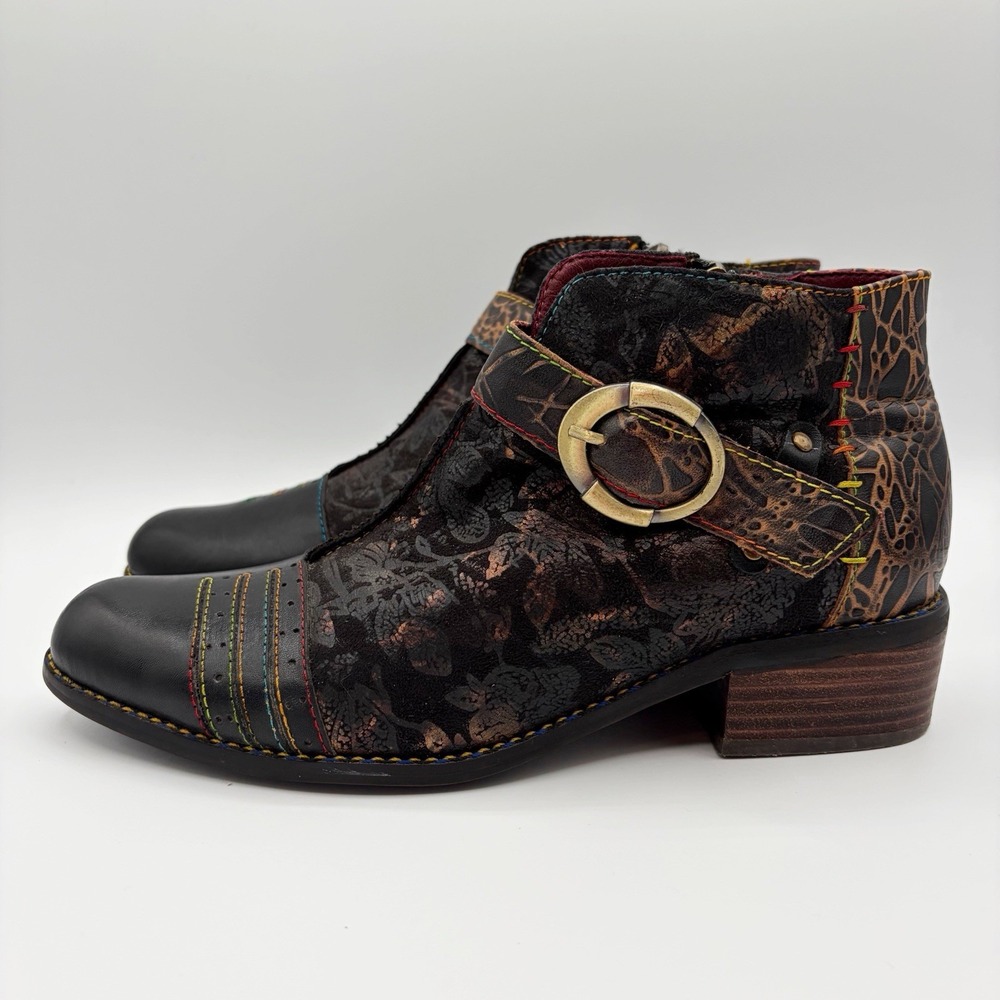 LArtiste by Spring Step Georgiana Women Sz 8.5 Black Western Boot Steampunk 39